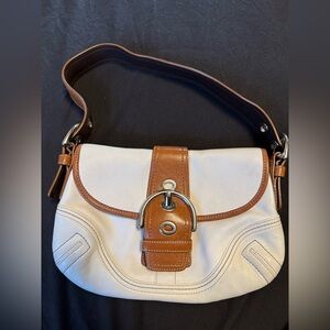 Coach Soho White and Brown Shoulder Bag